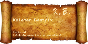 Kelemen Beatrix névjegykártya